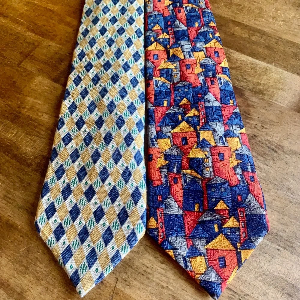 Vintage Ermenegildo Zegna Silk Ties Lot 2 | Made in Italy | Vintage